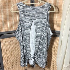 Zelos Black & White Tie-Back Athletic Sleeveless Top